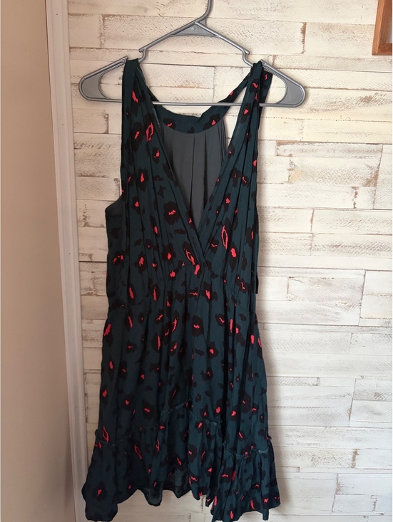 Btfbm Dresses & Skirts - BTFBM large womens summer cheetah leopard sleeveless v neck dress ruffled